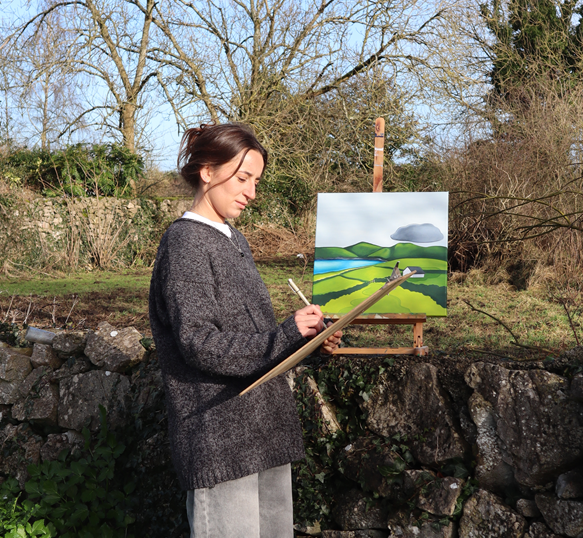 Lucy Fitzgibbon painting in nature.